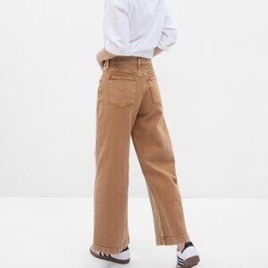 Gap High Rise Wide Leg Crop Jeans in Spice Brown